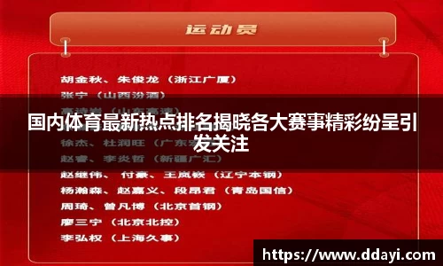 国内体育最新热点排名揭晓各大赛事精彩纷呈引发关注